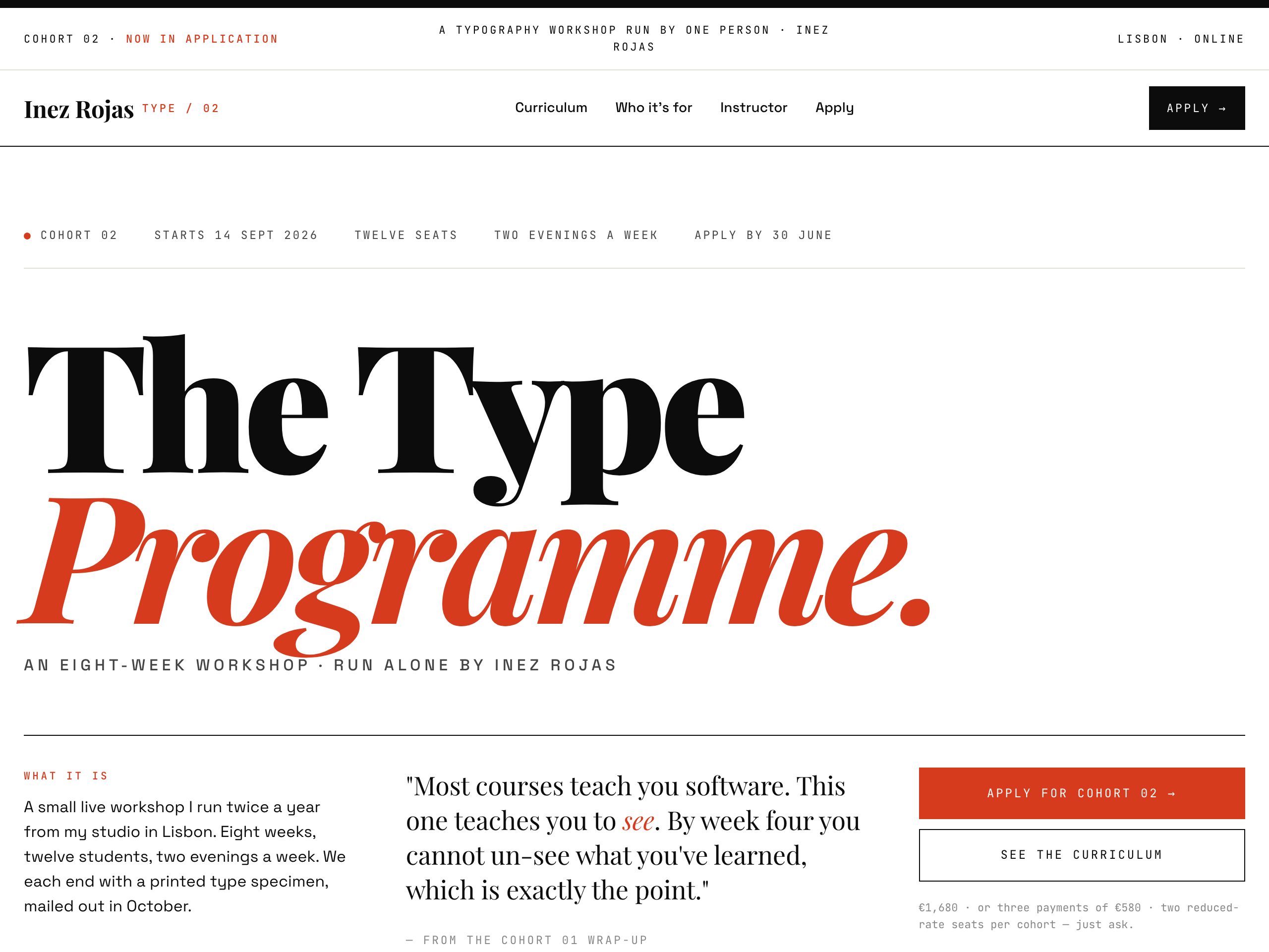 The Type Programme — built with Nanopage