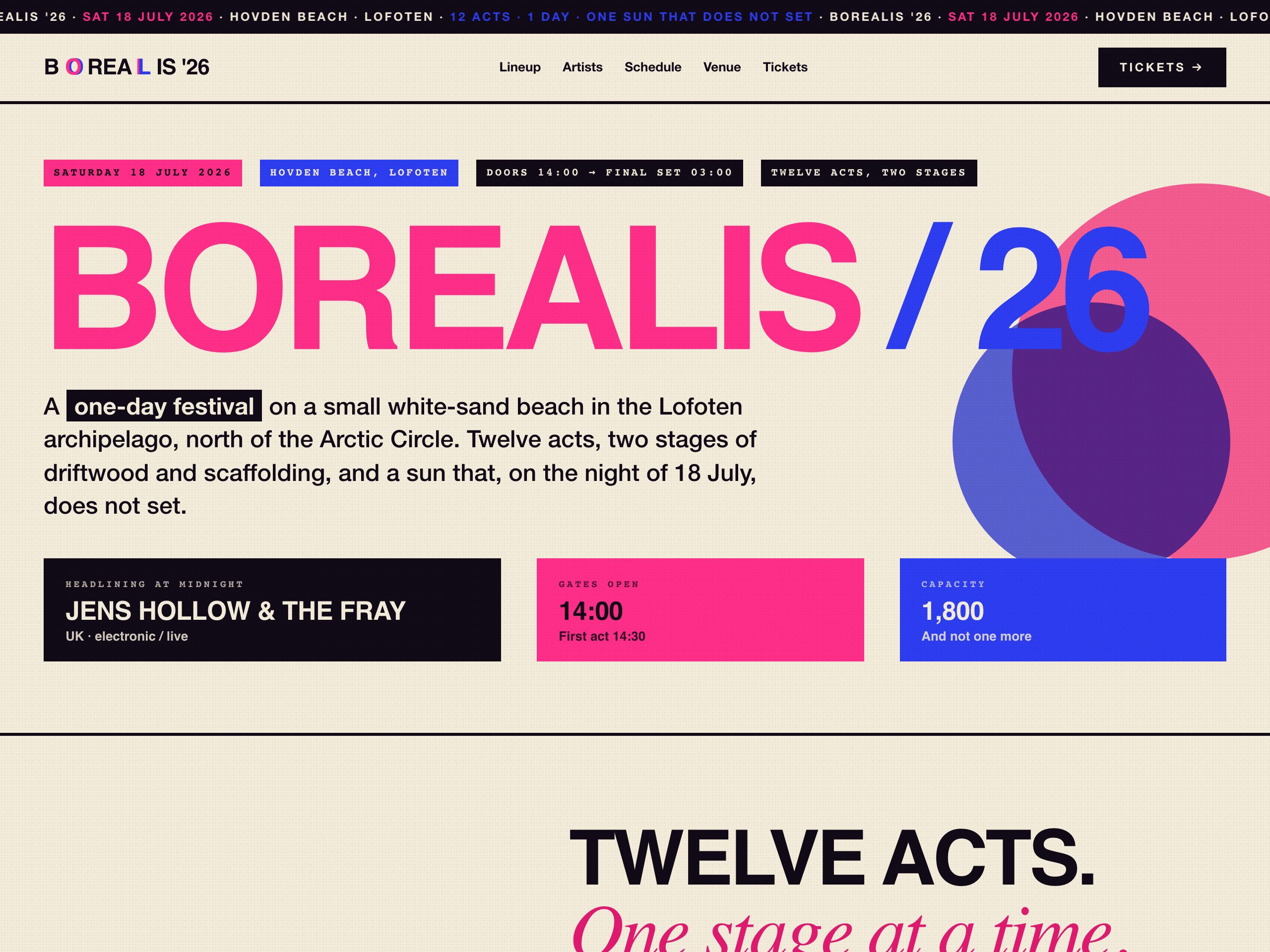 Borealis '26 — built with Nanopage