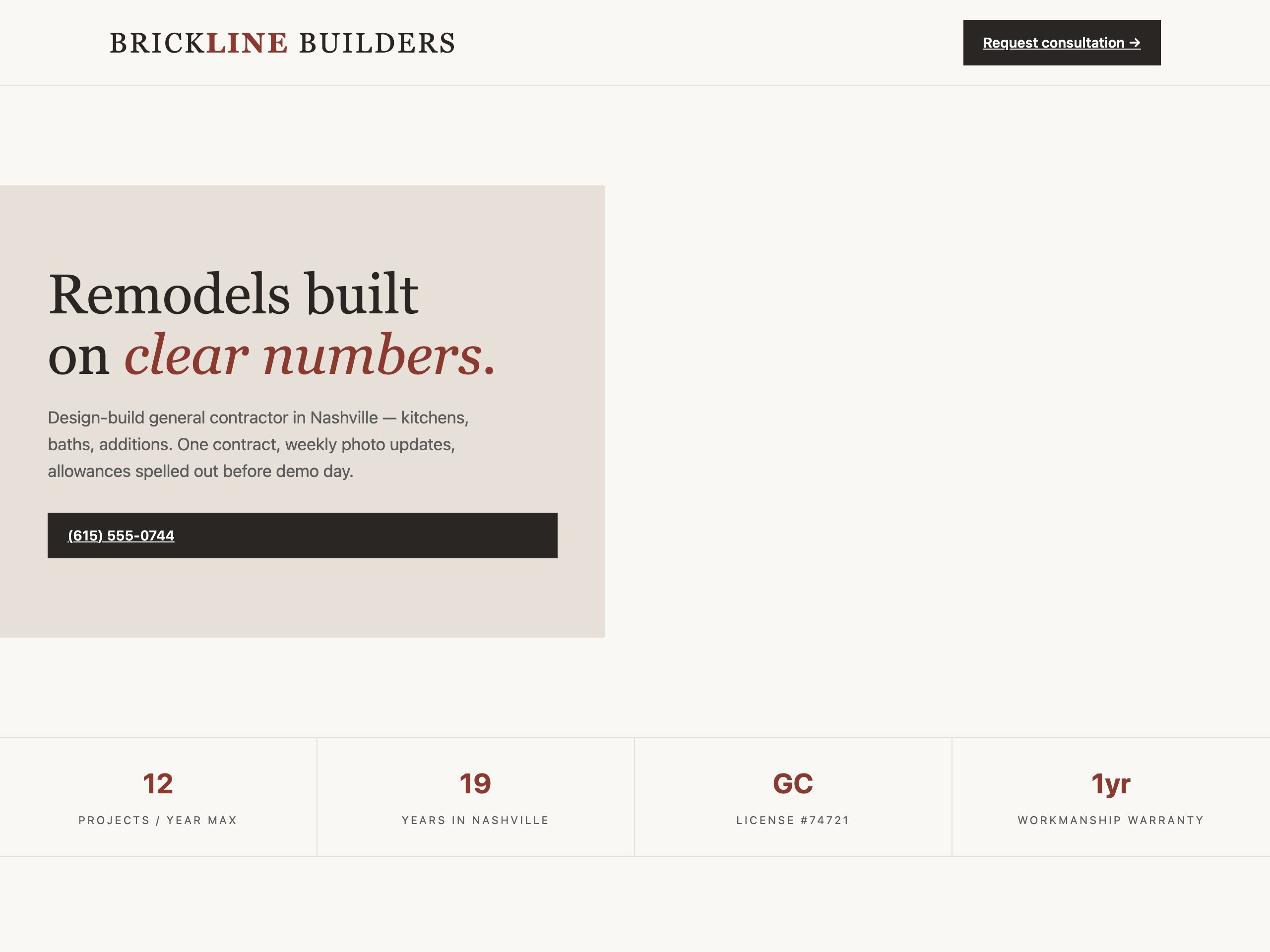 Brickline Builders — built with Nanopage
