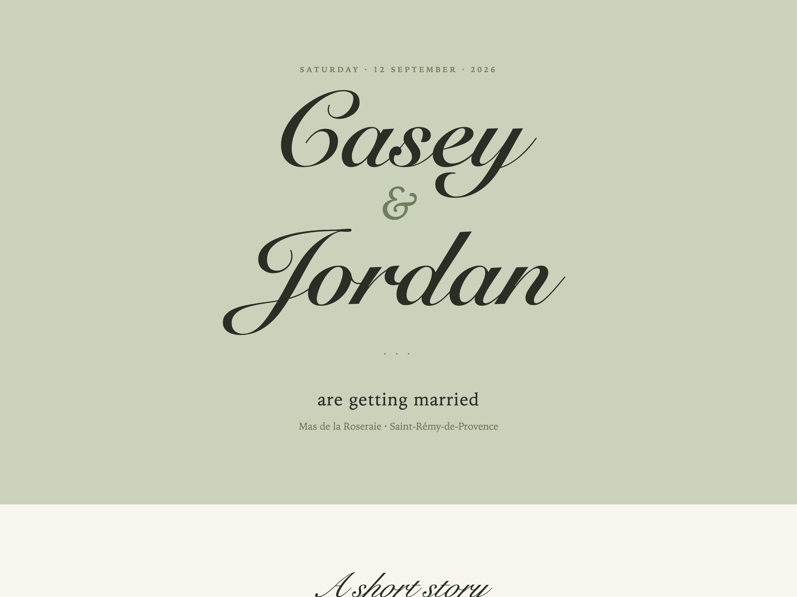 Casey & Jordan — built with Nanopage