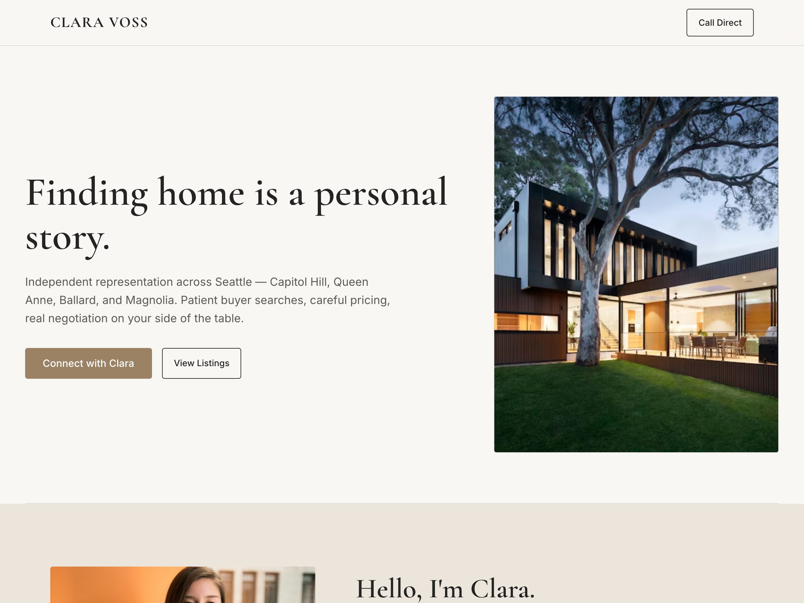 Clara Voss Real Estate — built with Nanopage