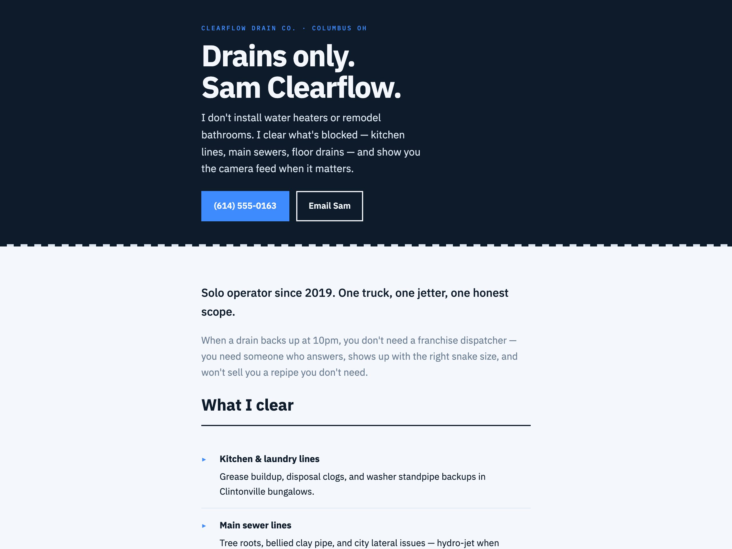 Clearflow Drain Co. — built with Nanopage