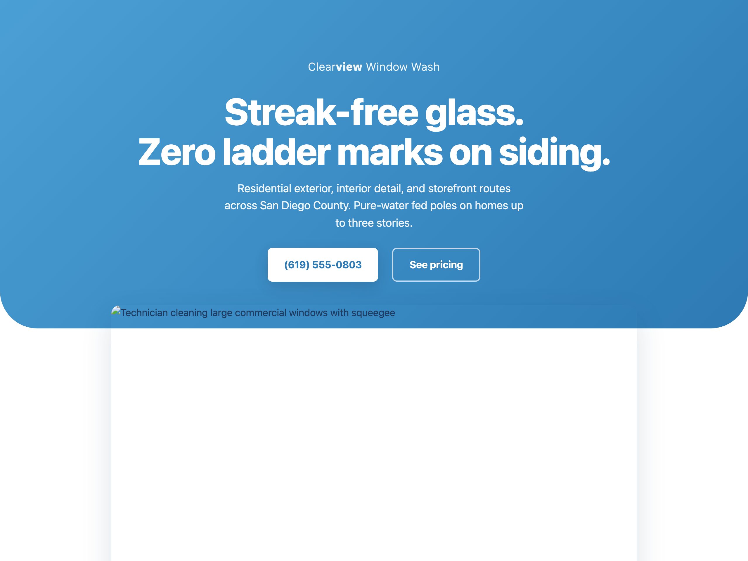 Clearview Window Wash — built with Nanopage