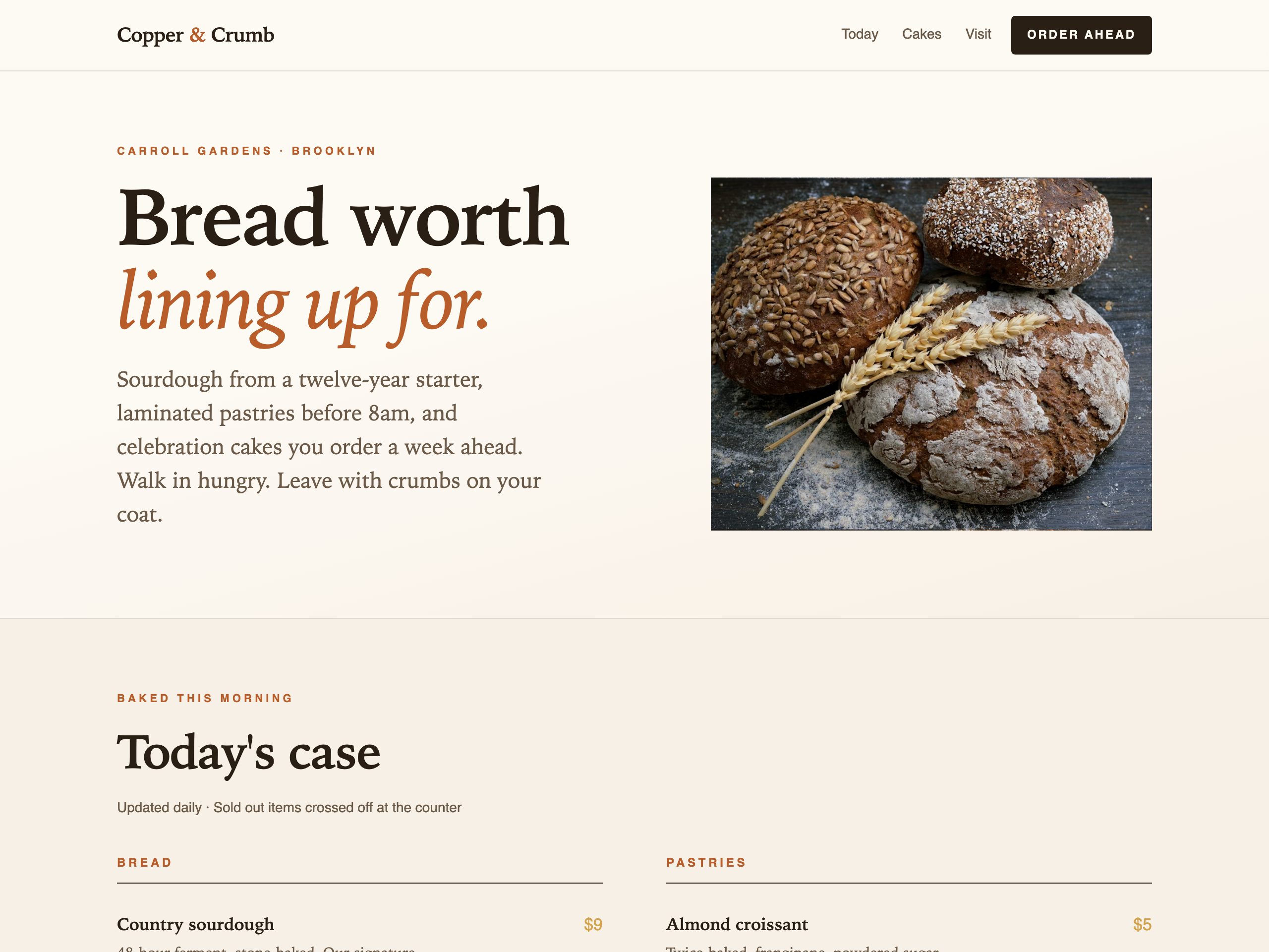 Copper & Crumb — built with Nanopage