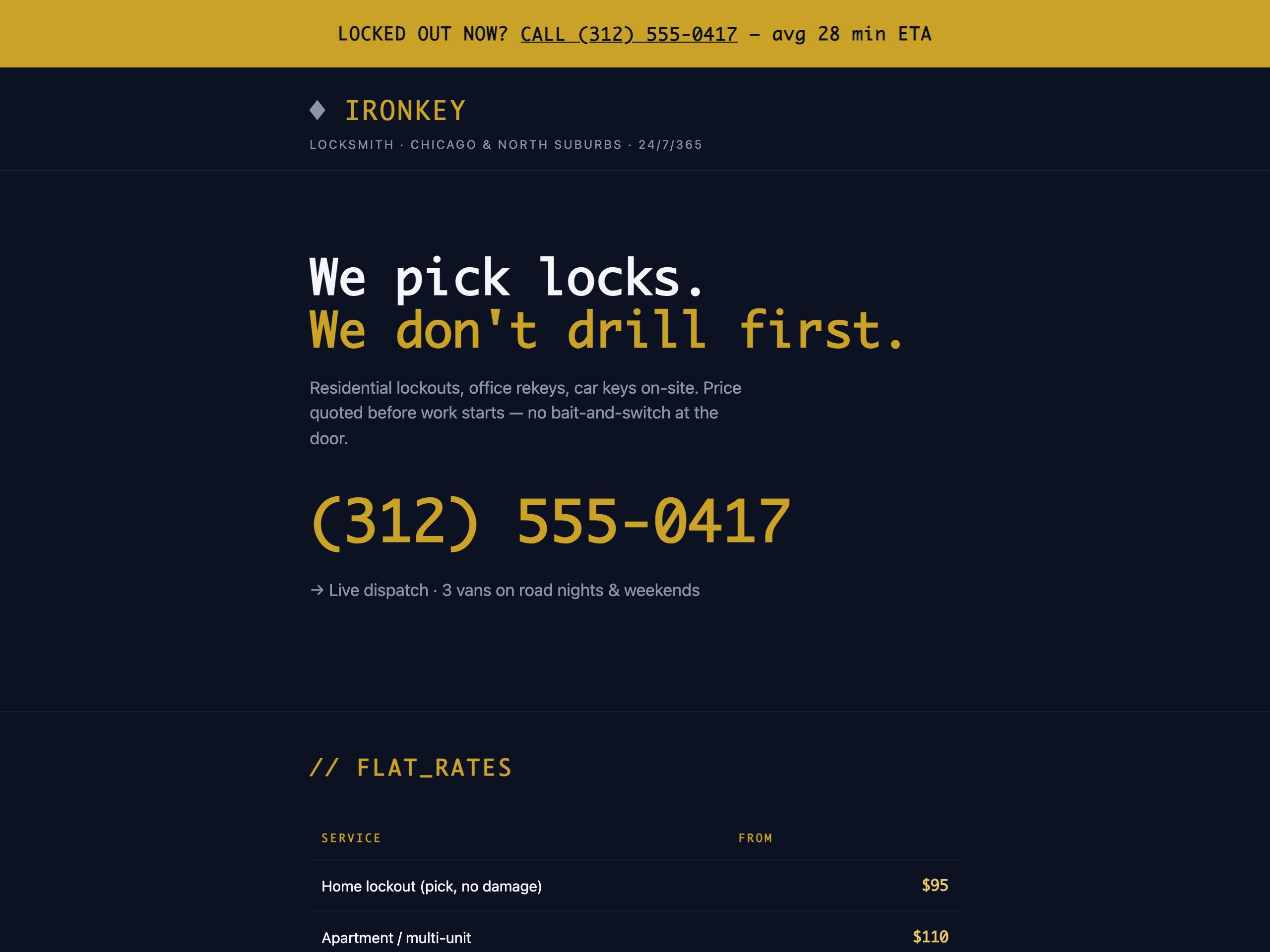 Ironkey Locksmith — built with Nanopage