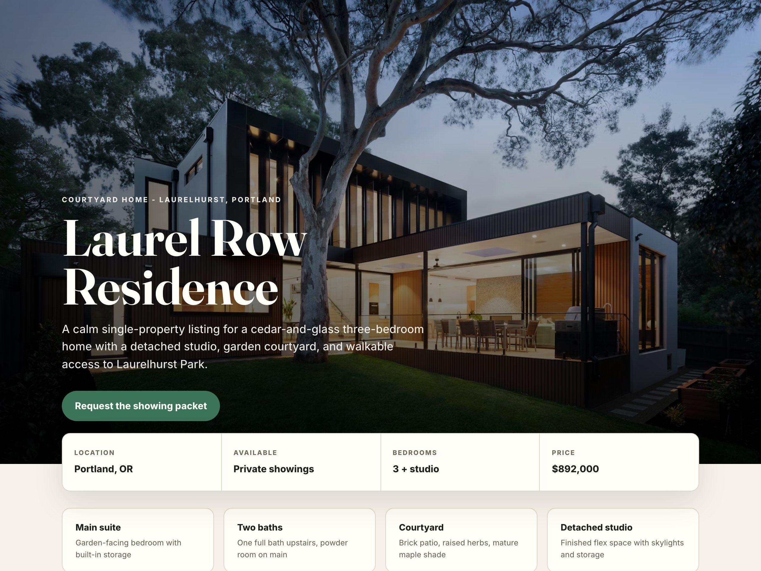 Laurel Row Residence — built with Nanopage