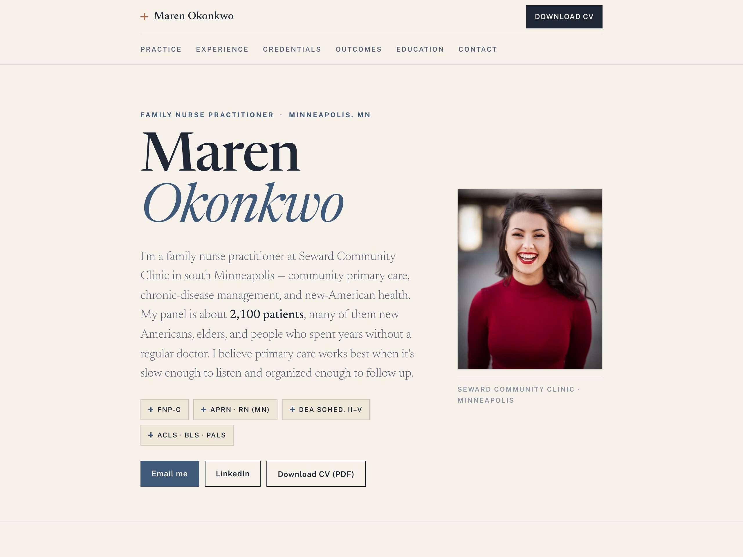 Maren Okonkwo — built with Nanopage
