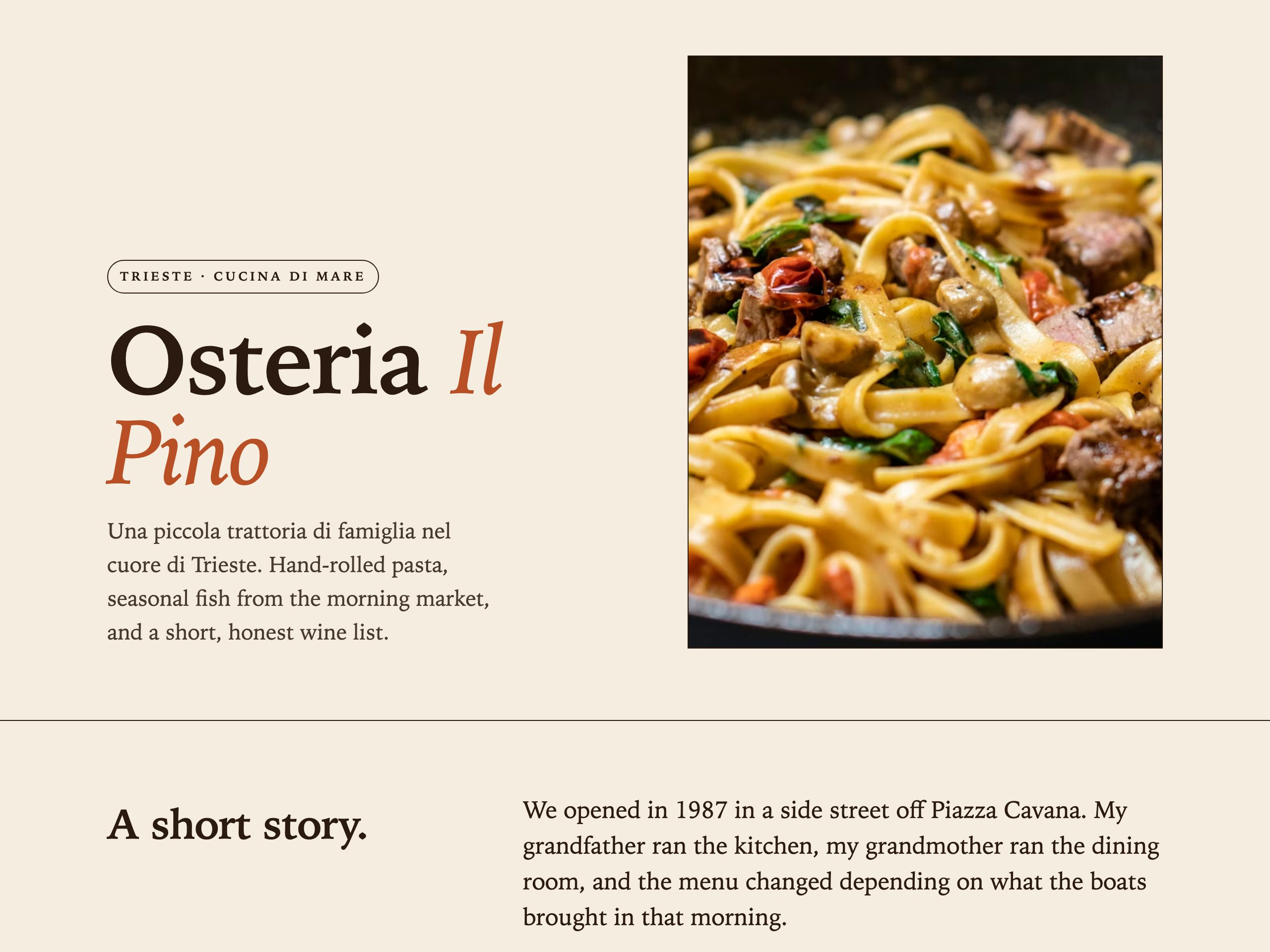 Osteria Il Pino — built with Nanopage
