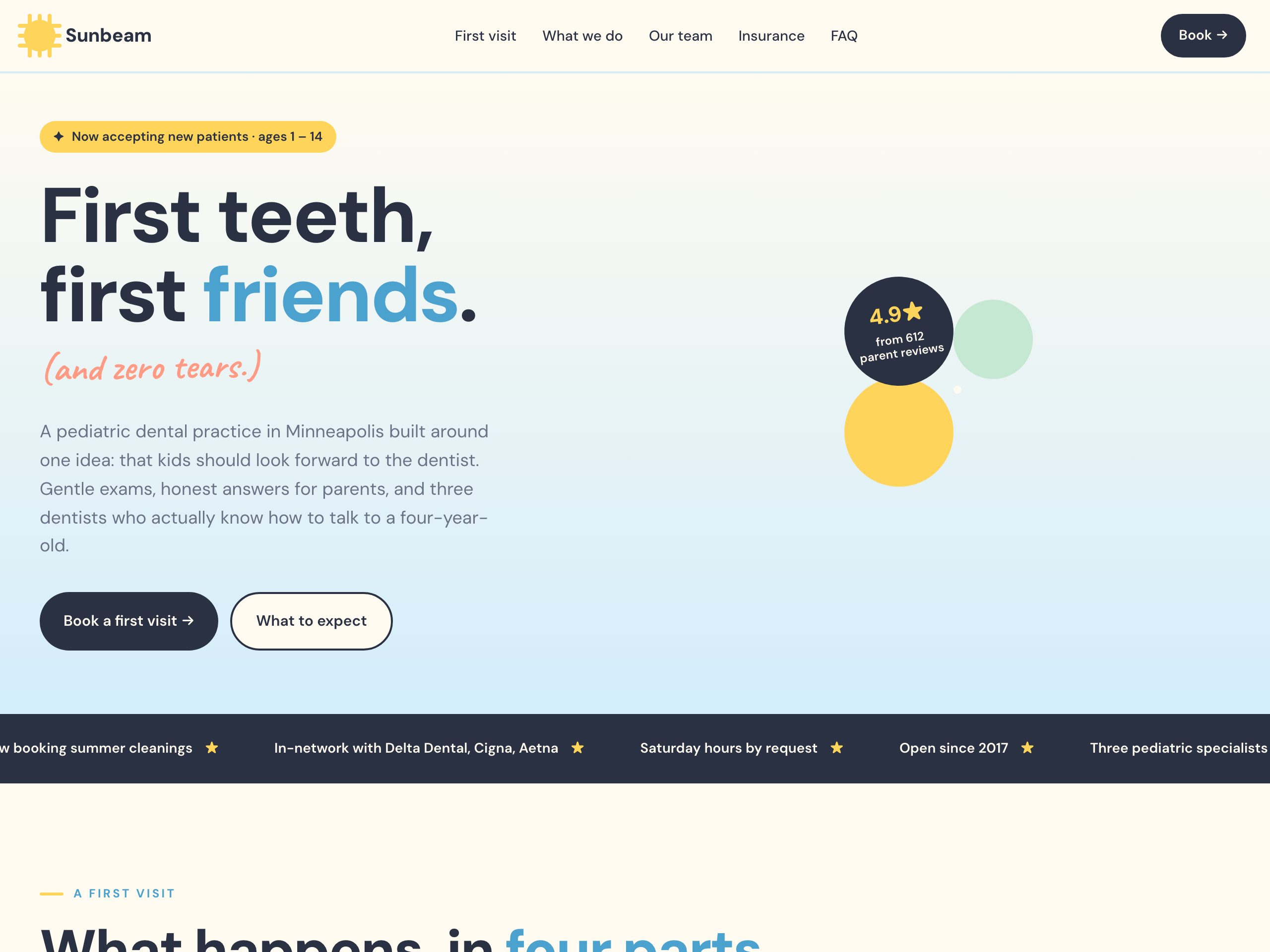 Sunbeam Pediatric Dental — built with Nanopage