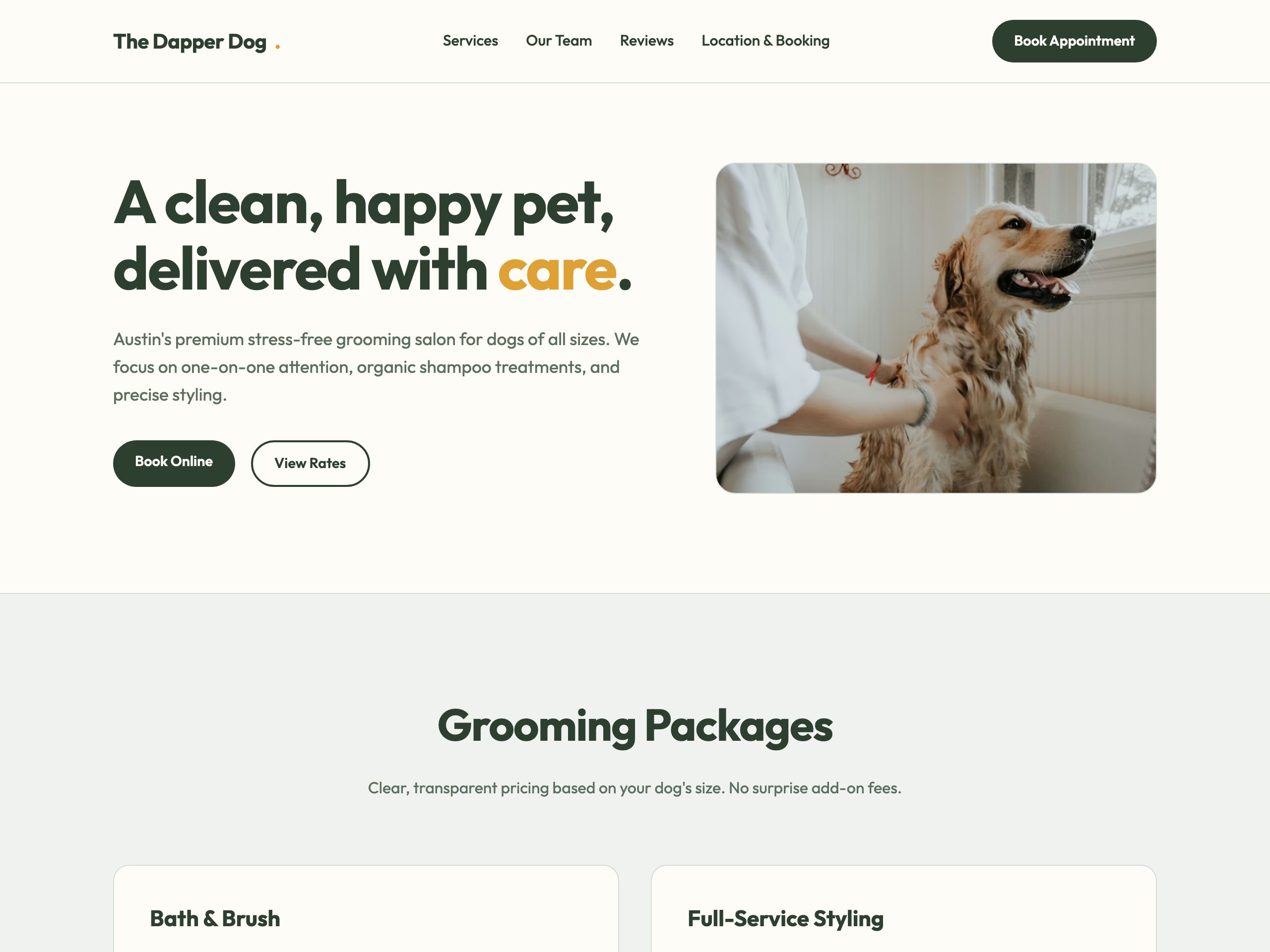 The Dapper Dog — built with Nanopage
